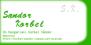 sandor korbel business card